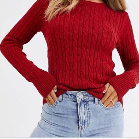 Superdry Hester cable knit red sweater - Picture 2 of 7